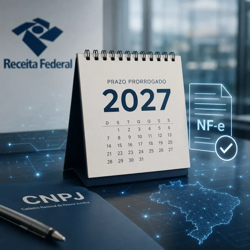 Calendário de 2027 e documentos fiscais representando o cronograma da Reforma Tributária na importação